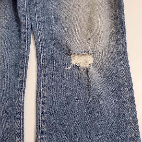 MOTHER Womens High Waisted Rascal Ankle Jeans 31 Love Gun Distressed Fra… - Picture 15 of 16